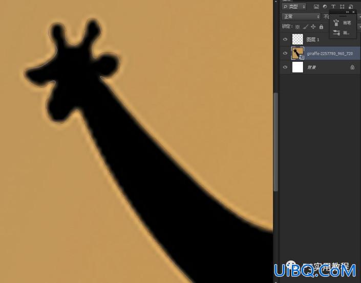 剪影效果，制作具有空间感的多层长颈鹿剪影照片