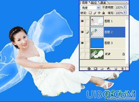 学习用ps钢笔工具和套索工具给白色半透明婚纱抠图。