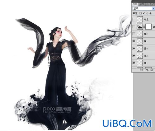 Photoshop后期合成中国风水墨人像，制作与众不同的视觉体验。