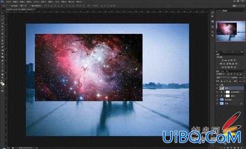 利用ps合成技术给可爱的小鹿图片制作出绚丽星空效果。