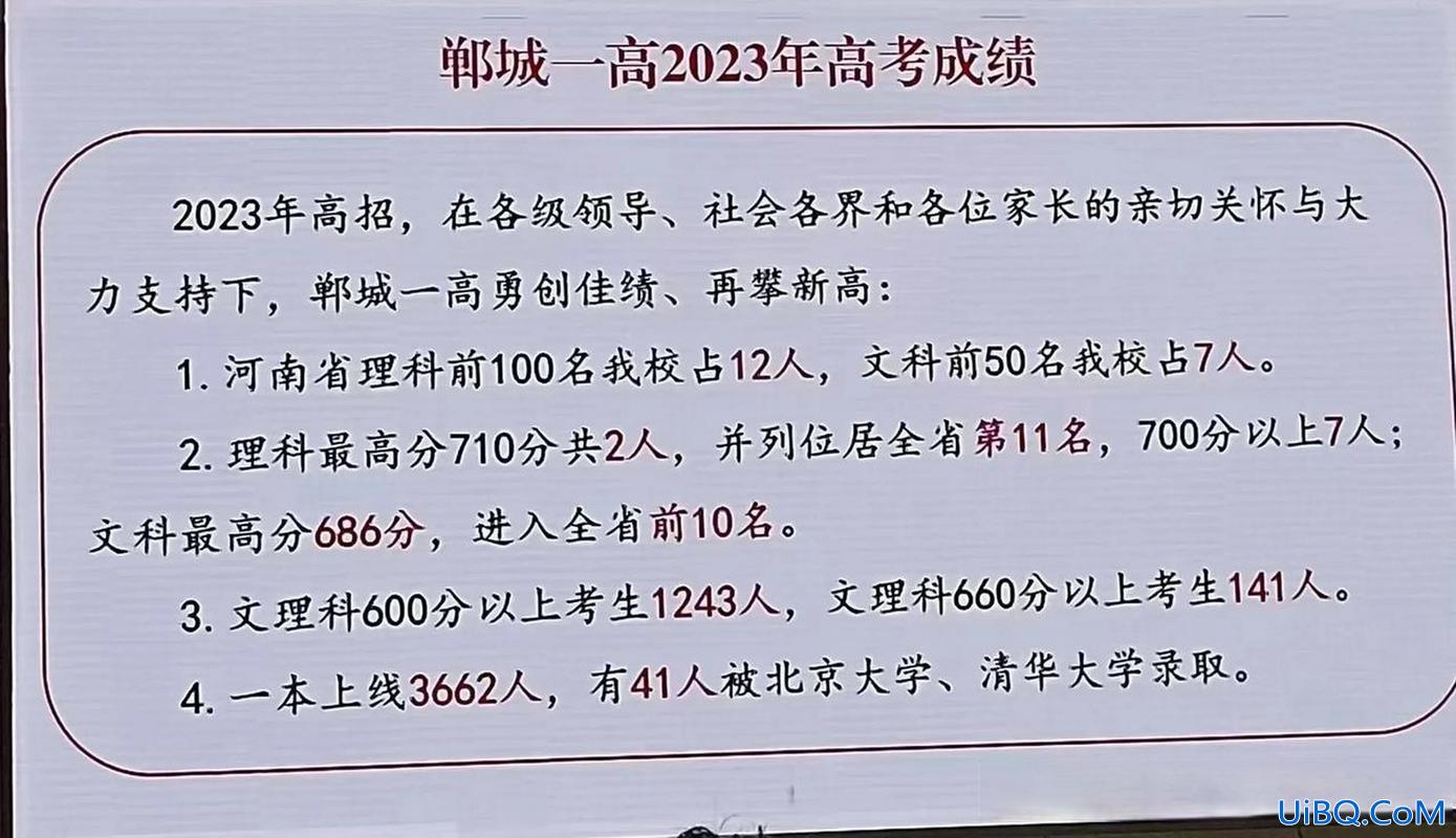 郸城市中学高考升学率(郸城一高2023清华北大录取)？