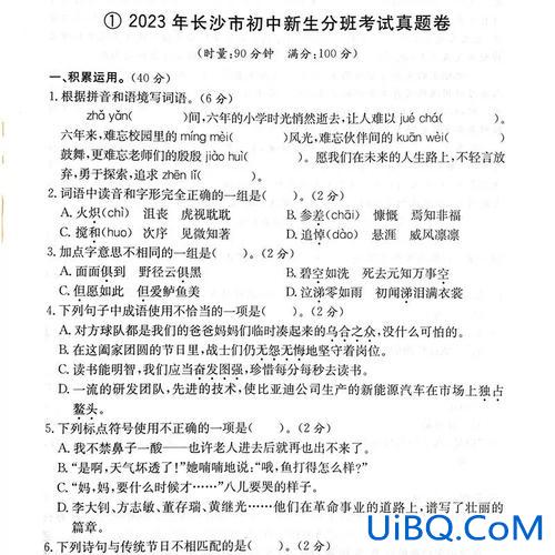 小学毕业升学试卷真题语文？2024年的小升初语文试卷难吗？
