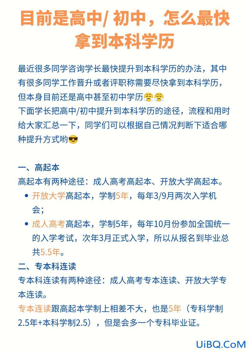 高中毕业后怎么升学历 高中读完就出来工作，还有什么办法拿到本科学历？