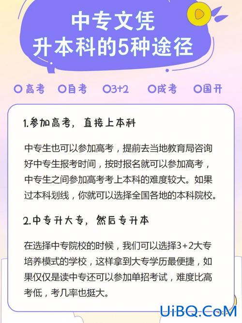 中职生如何升学历(中专升本科最快途径)？