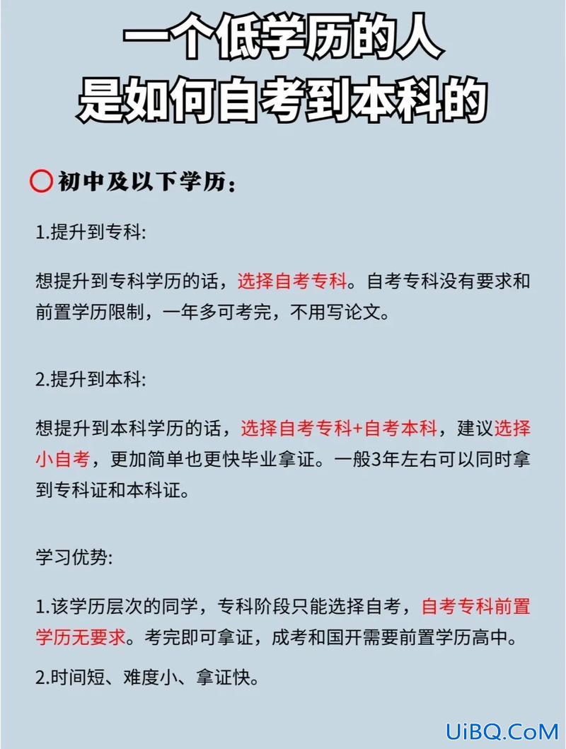 本科提升学历考试资料推荐，学历低，有哪些可以提升学历的渠道？