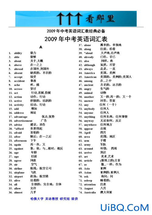 初中升学考试常考词汇，初中英语可数名词有哪些？