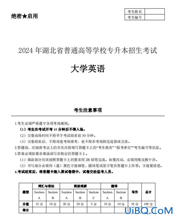 广东专升本英语真题(2024年广东专升本商务英语专业需要考什么)？